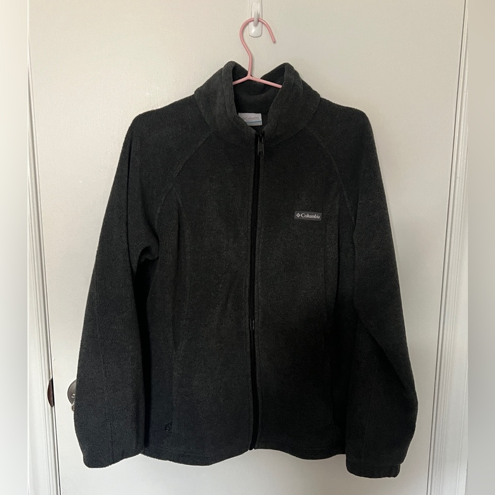 Columbia Black Full-Zip Fleece Jacket with Stand Collar
